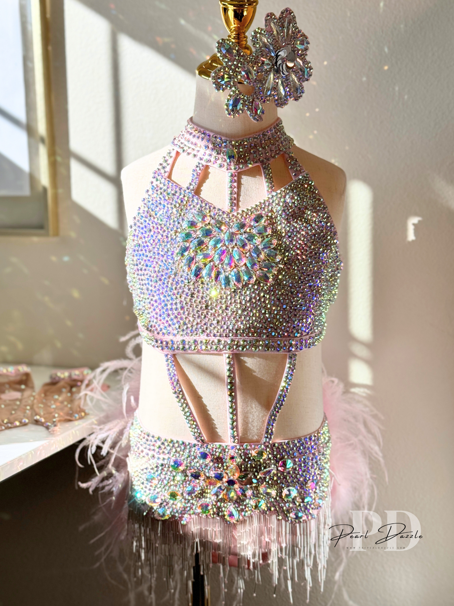 [In stock] 7/8Y Sassy Baby Pink Jazz Musical Theater Dance Customized Costume