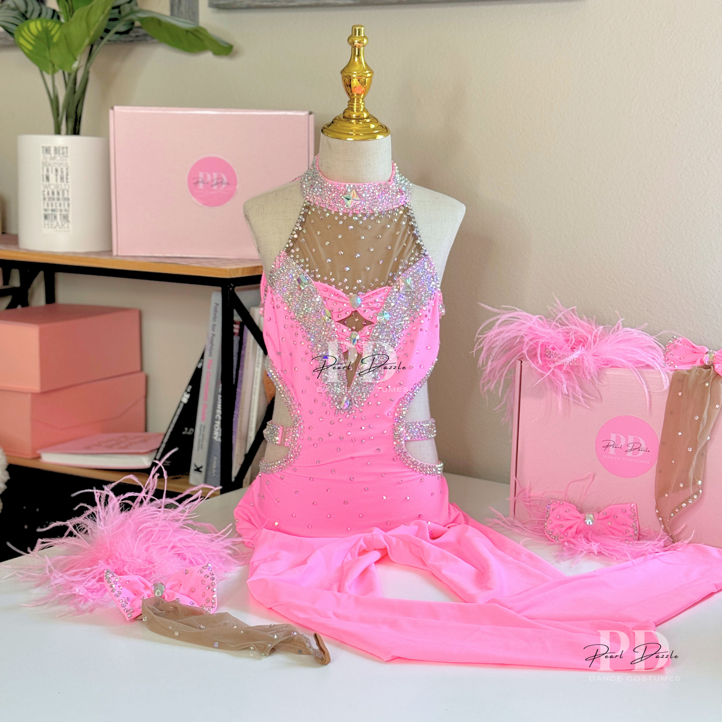 #1092 Booking【Ashley】Pink Unitard Custom  Costume