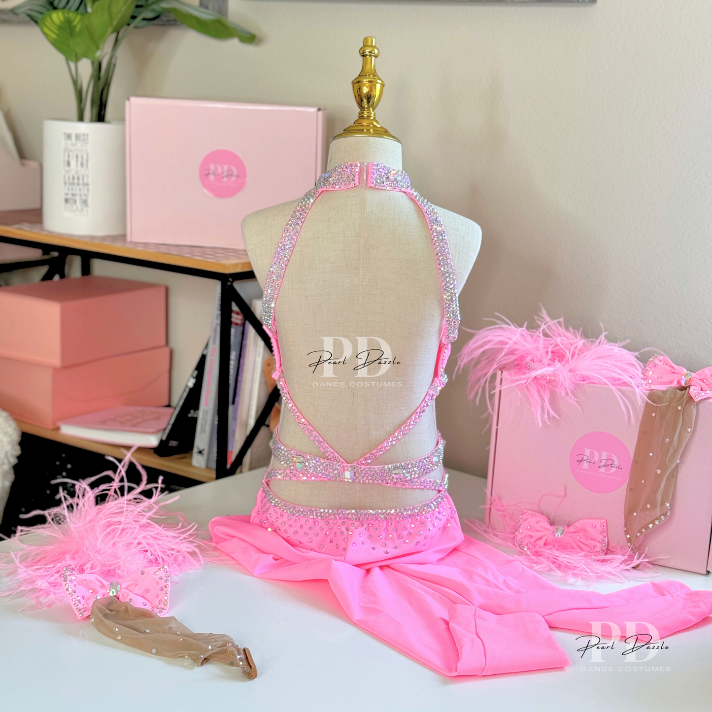 #1092 Booking【Ashley】Pink Unitard Custom  Costume