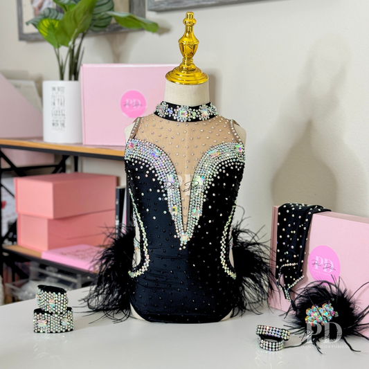 Made to order- Black Diamond Glamour Sassy Jazz/Musical Dance Costume