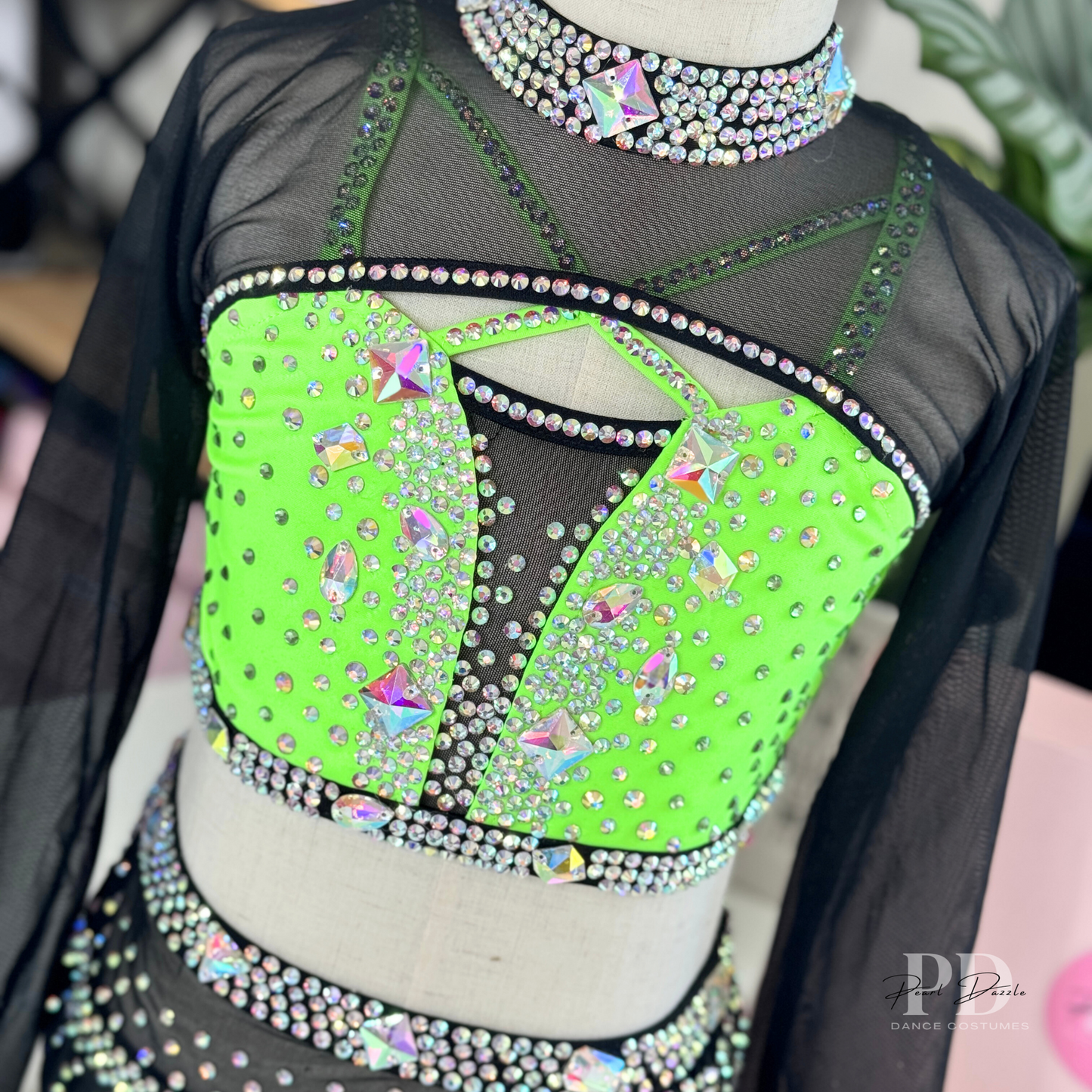 Made to order- Neon Black Sassy Dance Costume