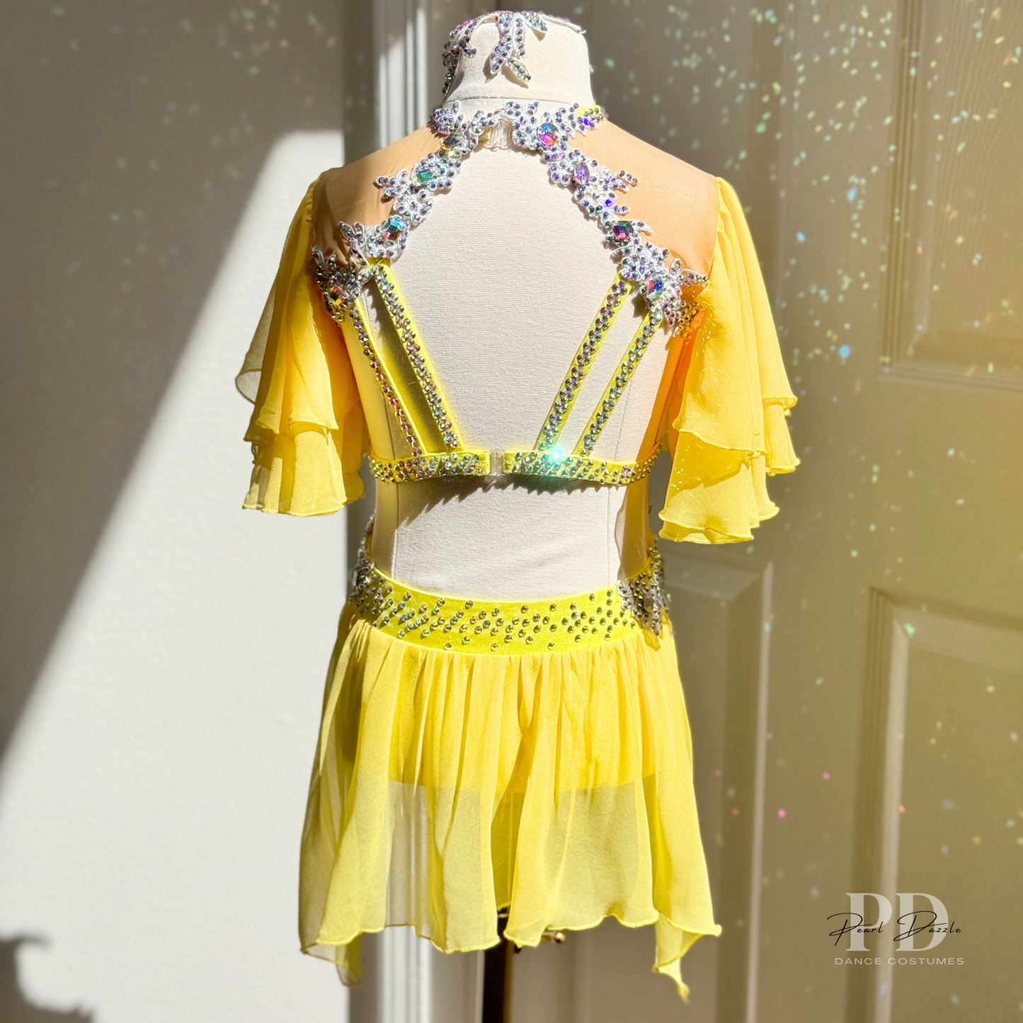 Ready to ship - 9/10Y Beautiful Yellow Customized Lyrical Dance Costume