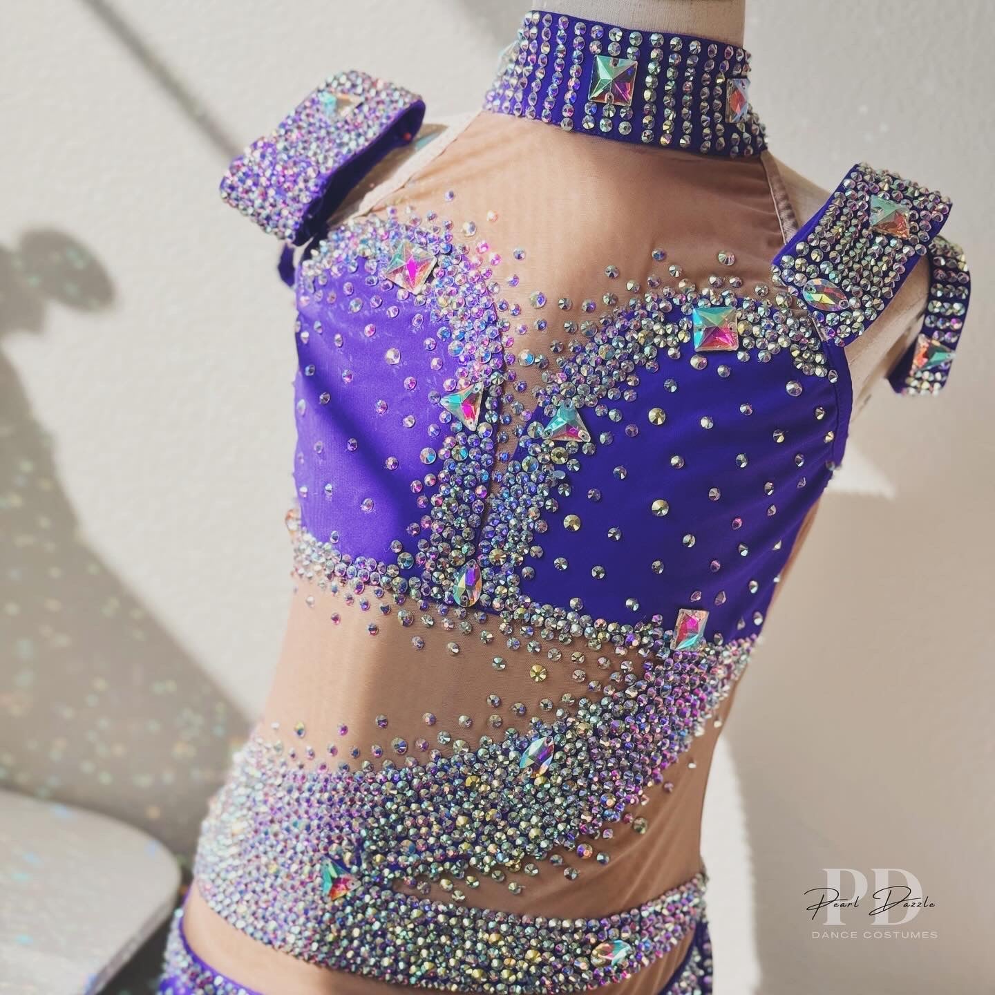 Ready to ship 9/10Y True Purple Dazzle -Customized Jazz Dance Costume