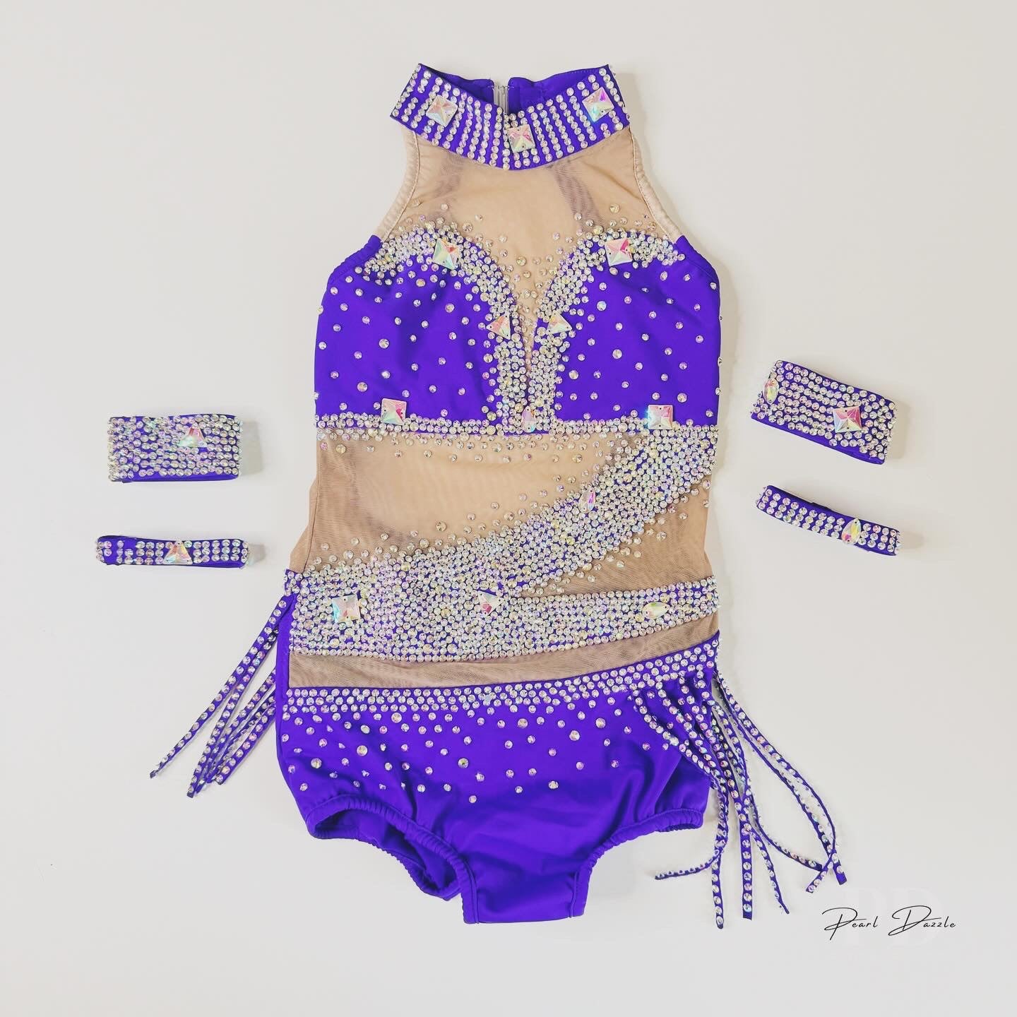 Ready to ship 9/10Y True Purple Dazzle -Customized Jazz Dance Costume