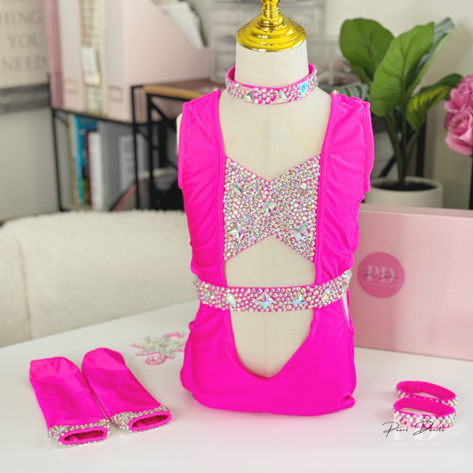 Ready to ship 9-10Y Barbie Pink Sparkle Sassy Jazz Dance Costume