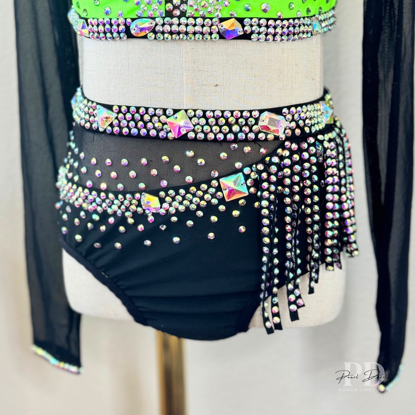 Made to order- Neon Black Sassy Dance Costume
