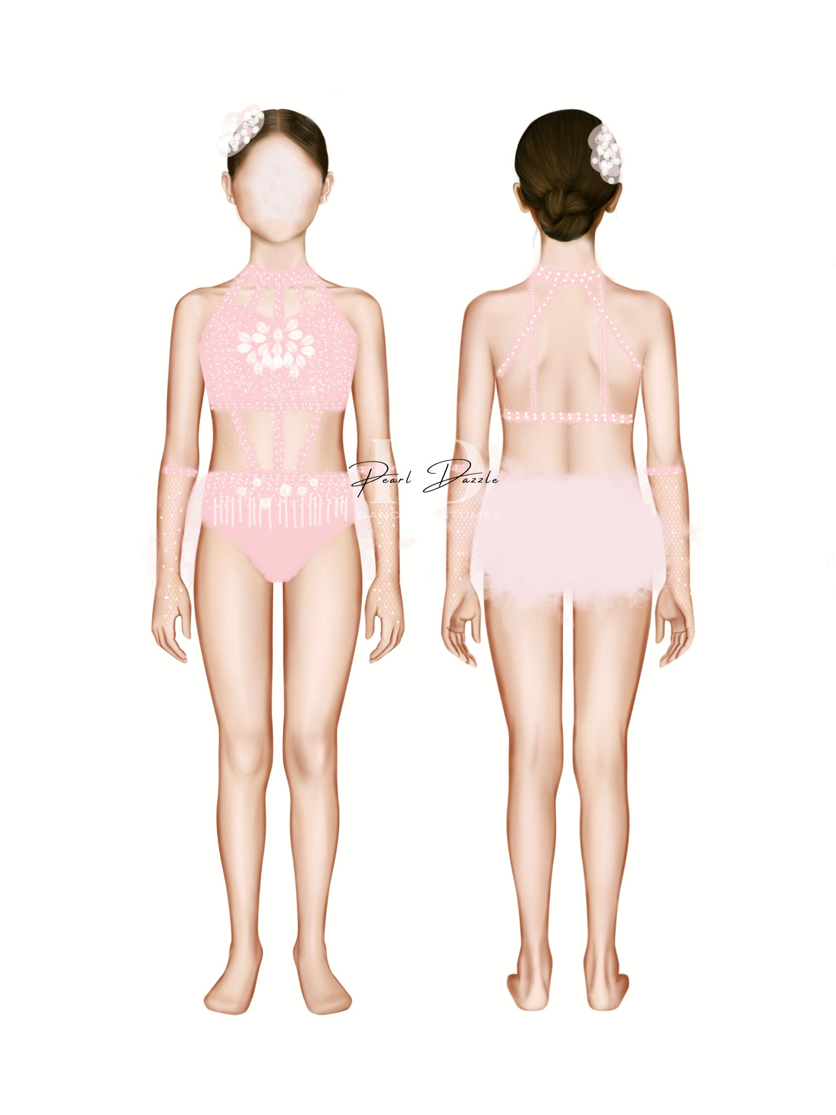 [In stock] CM 7/8 Sassy Baby Pink Jazz Musical Theater Dance Customized Costume