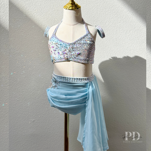 Ready to ship 7/8Y Crystal Sky Customized Lyrical Dance Costume