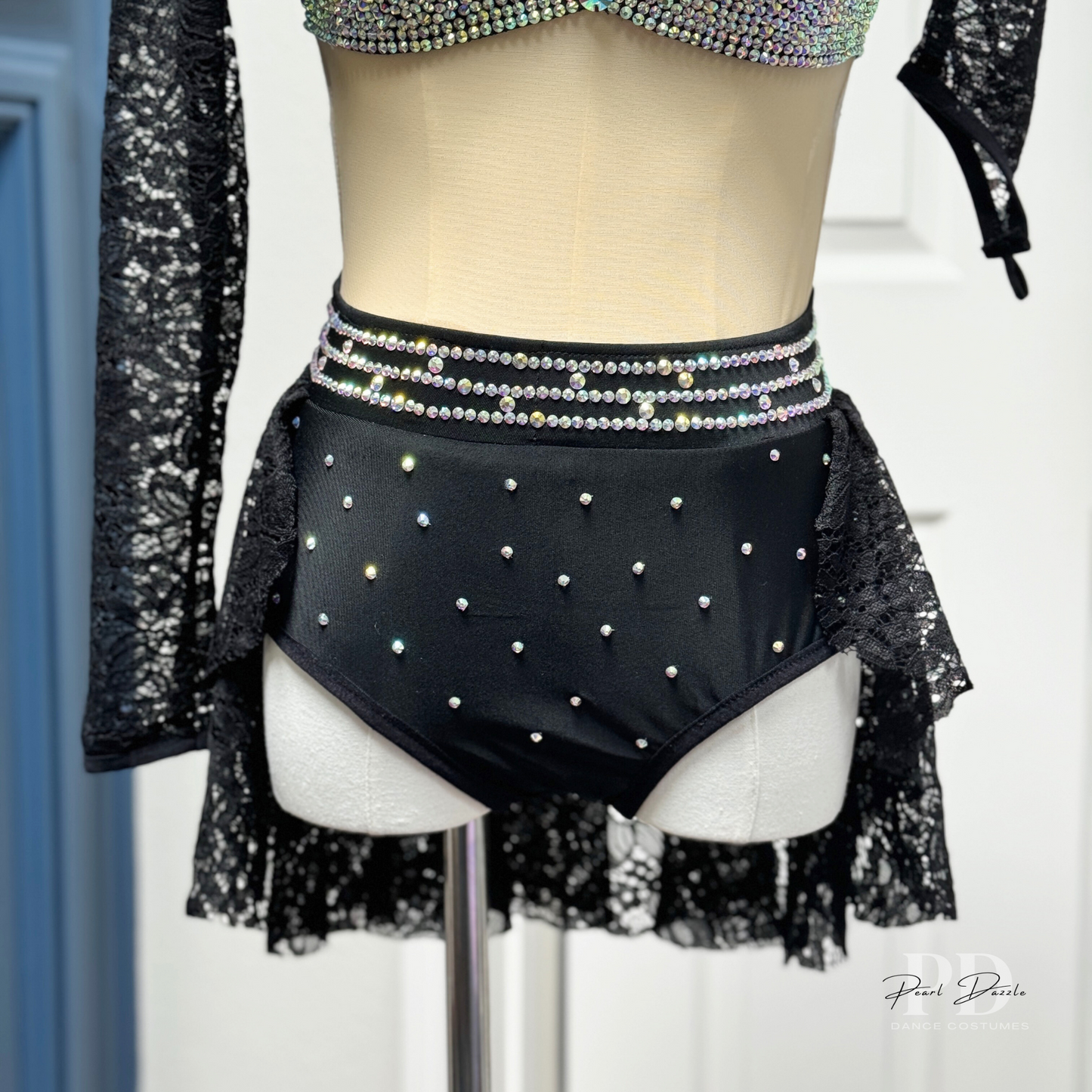 Made to order-  Black Diamond Lace lyrical/Contemporary Dance Costume