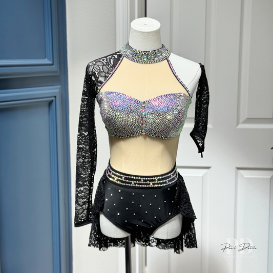 Made to order-  Black Diamond Lace lyrical/Contemporary Dance Costume