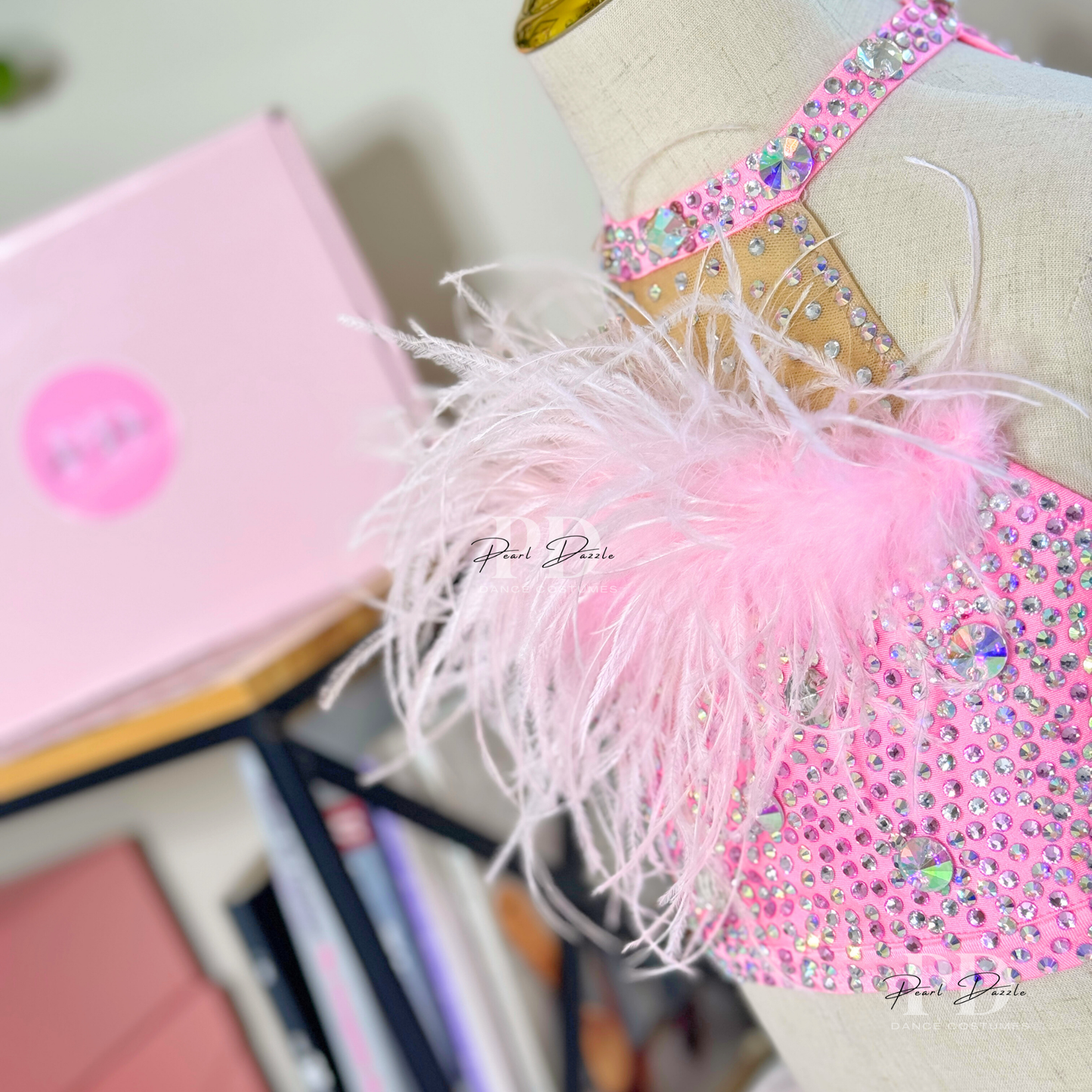 Made to Order Sweet Pink Feather Jazz /Musical Dance Costume