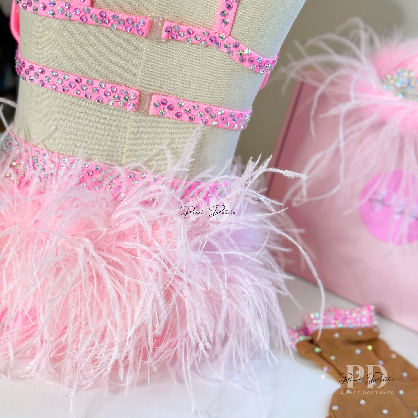 Made to Order Sweet Pink Feather Jazz /Musical Dance Costume